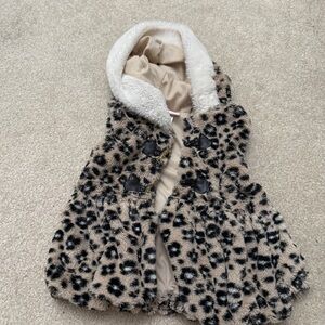 Little Lass Toddler Faux Fur Coat 24 months black brown nine bebe toddler